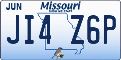 MO license plate JI4Z6P