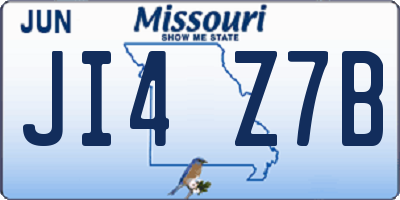 MO license plate JI4Z7B