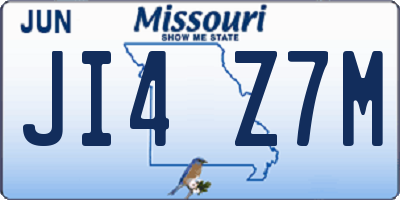 MO license plate JI4Z7M