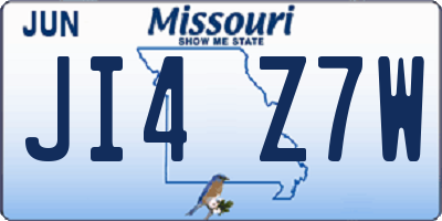 MO license plate JI4Z7W