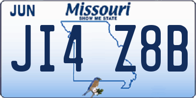 MO license plate JI4Z8B