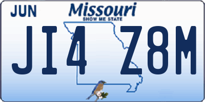 MO license plate JI4Z8M