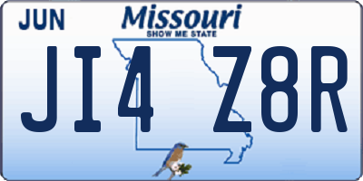 MO license plate JI4Z8R