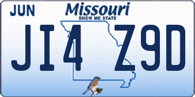 MO license plate JI4Z9D