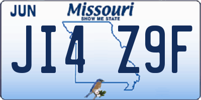 MO license plate JI4Z9F