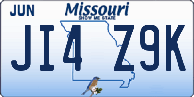 MO license plate JI4Z9K