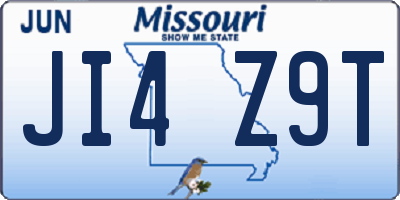 MO license plate JI4Z9T