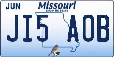 MO license plate JI5A0B