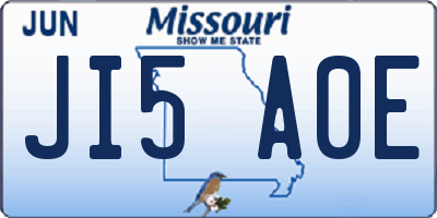 MO license plate JI5A0E
