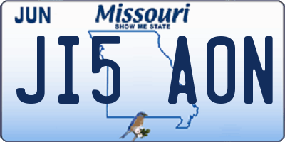 MO license plate JI5A0N