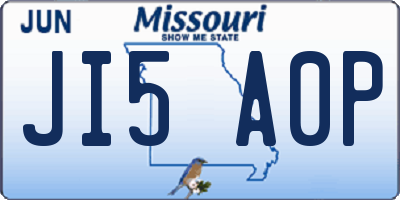 MO license plate JI5A0P