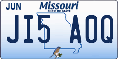 MO license plate JI5A0Q