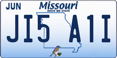MO license plate JI5A1I