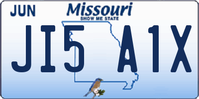MO license plate JI5A1X