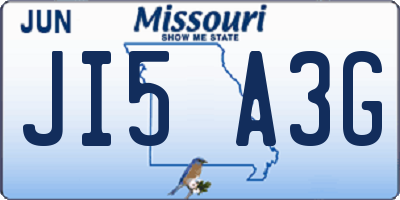 MO license plate JI5A3G