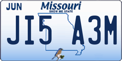 MO license plate JI5A3M