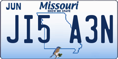 MO license plate JI5A3N