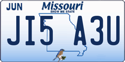 MO license plate JI5A3U