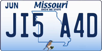 MO license plate JI5A4D