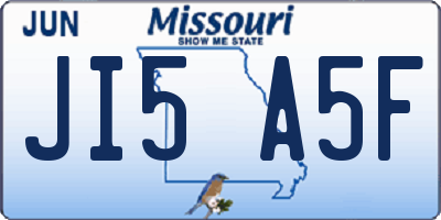 MO license plate JI5A5F