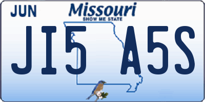 MO license plate JI5A5S