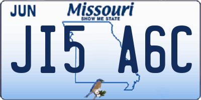 MO license plate JI5A6C