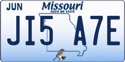 MO license plate JI5A7E