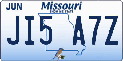 MO license plate JI5A7Z