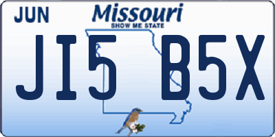 MO license plate JI5B5X