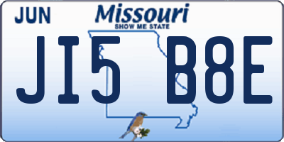 MO license plate JI5B8E