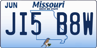 MO license plate JI5B8W