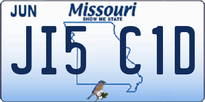 MO license plate JI5C1D