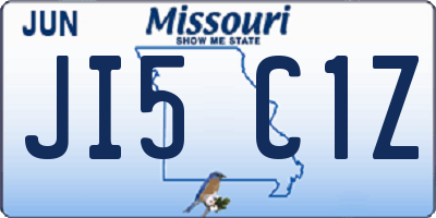 MO license plate JI5C1Z