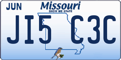 MO license plate JI5C3C