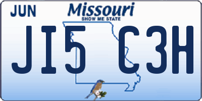 MO license plate JI5C3H