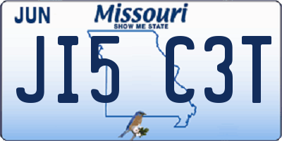 MO license plate JI5C3T