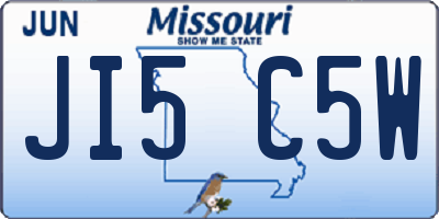 MO license plate JI5C5W