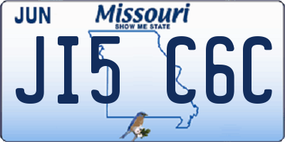 MO license plate JI5C6C