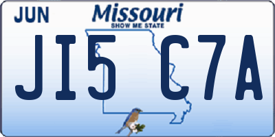 MO license plate JI5C7A