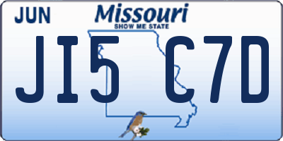 MO license plate JI5C7D
