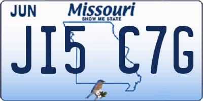 MO license plate JI5C7G
