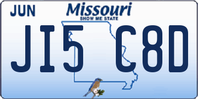 MO license plate JI5C8D
