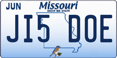 MO license plate JI5D0E