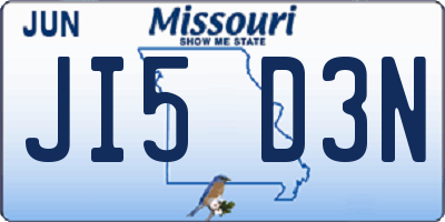 MO license plate JI5D3N