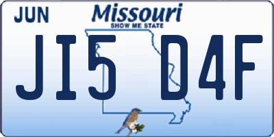 MO license plate JI5D4F