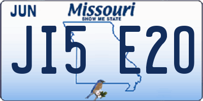 MO license plate JI5E2O