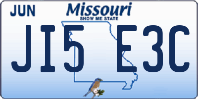 MO license plate JI5E3C