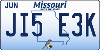MO license plate JI5E3K