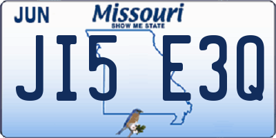 MO license plate JI5E3Q