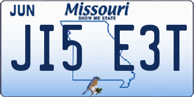 MO license plate JI5E3T